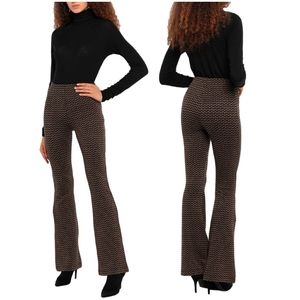 Paul & Joe Knitted Lurex Wide Leg Flared Stretchy Pants Size Fr42 US 10